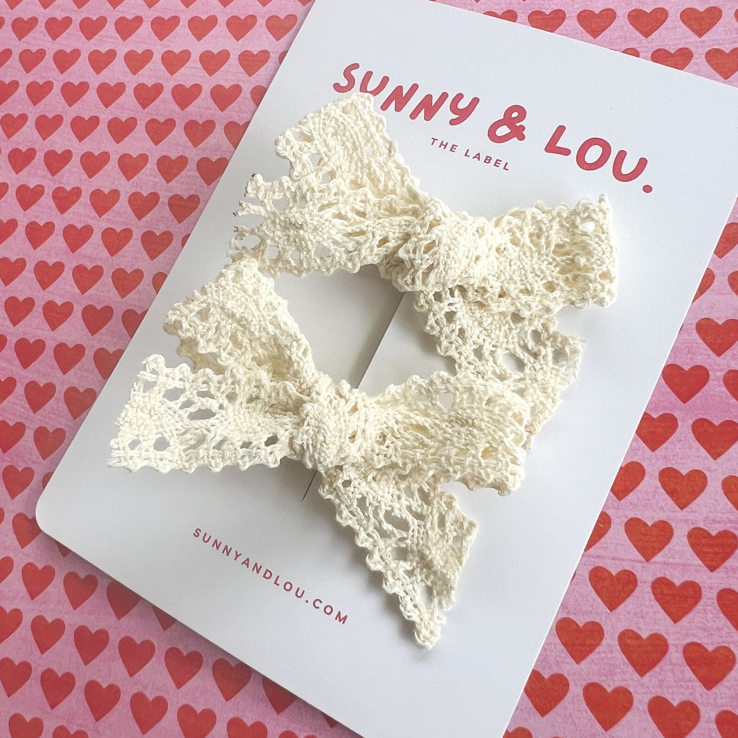 Boho Lace Bow Clips