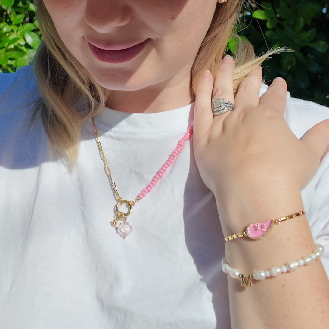 Half Bead Carabiner Chain