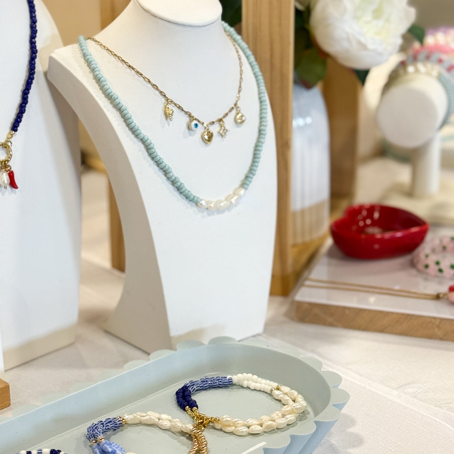 On the Line Necklace - Blue