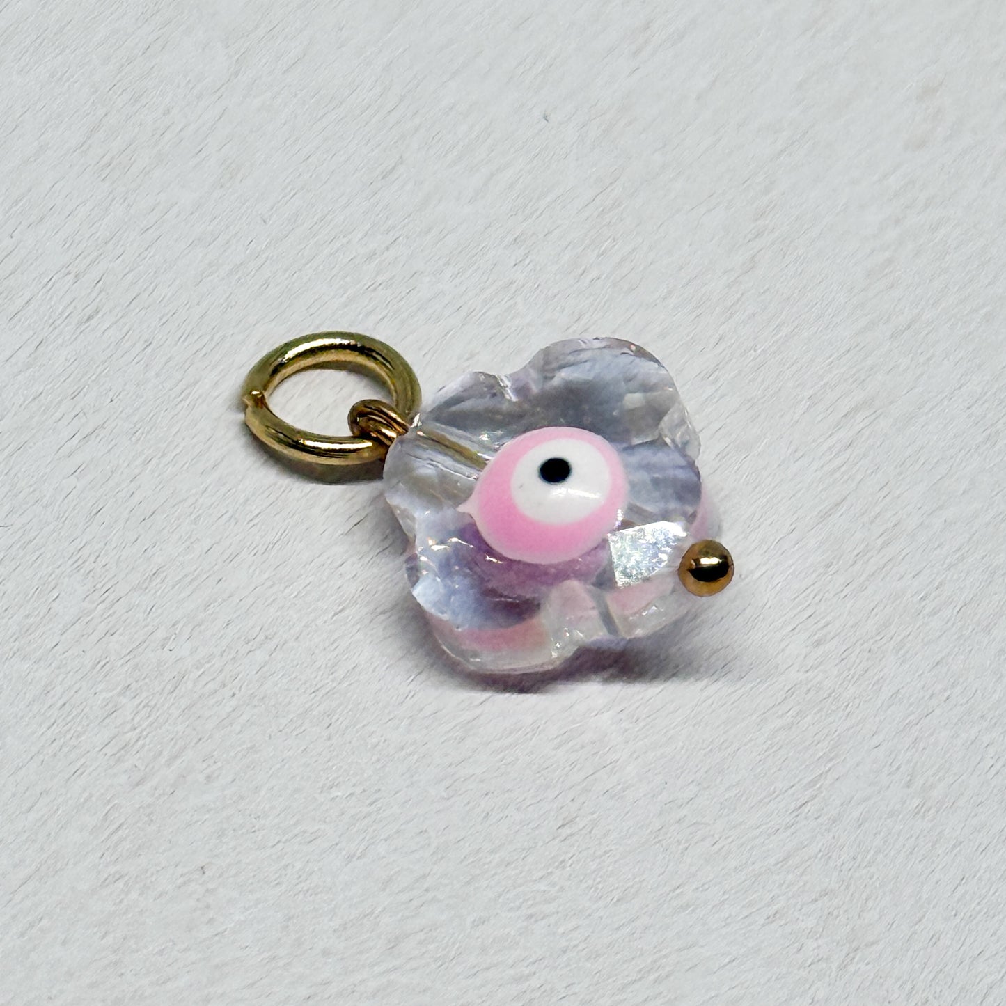 Glass Evil Eye Clover Charm