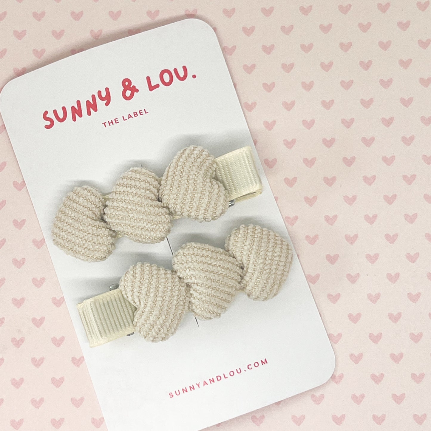 Corduroy Heart Clips