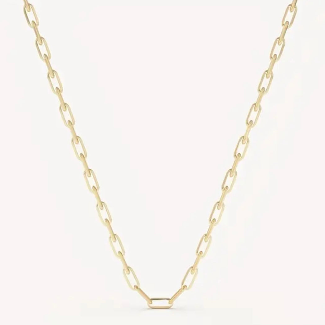 18k GP Dainty Paperclip Chain (40cm)