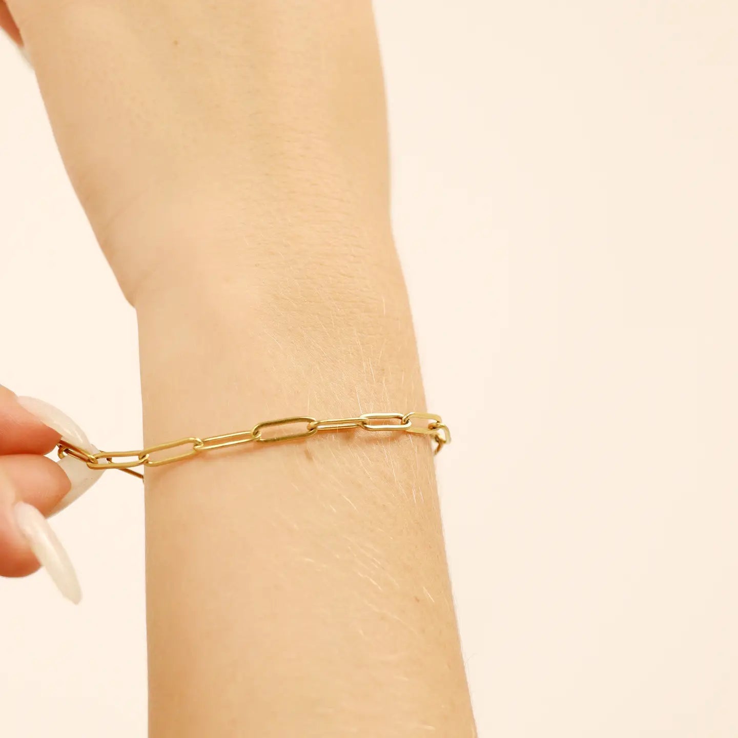 18k GP Paperclip Bracelet