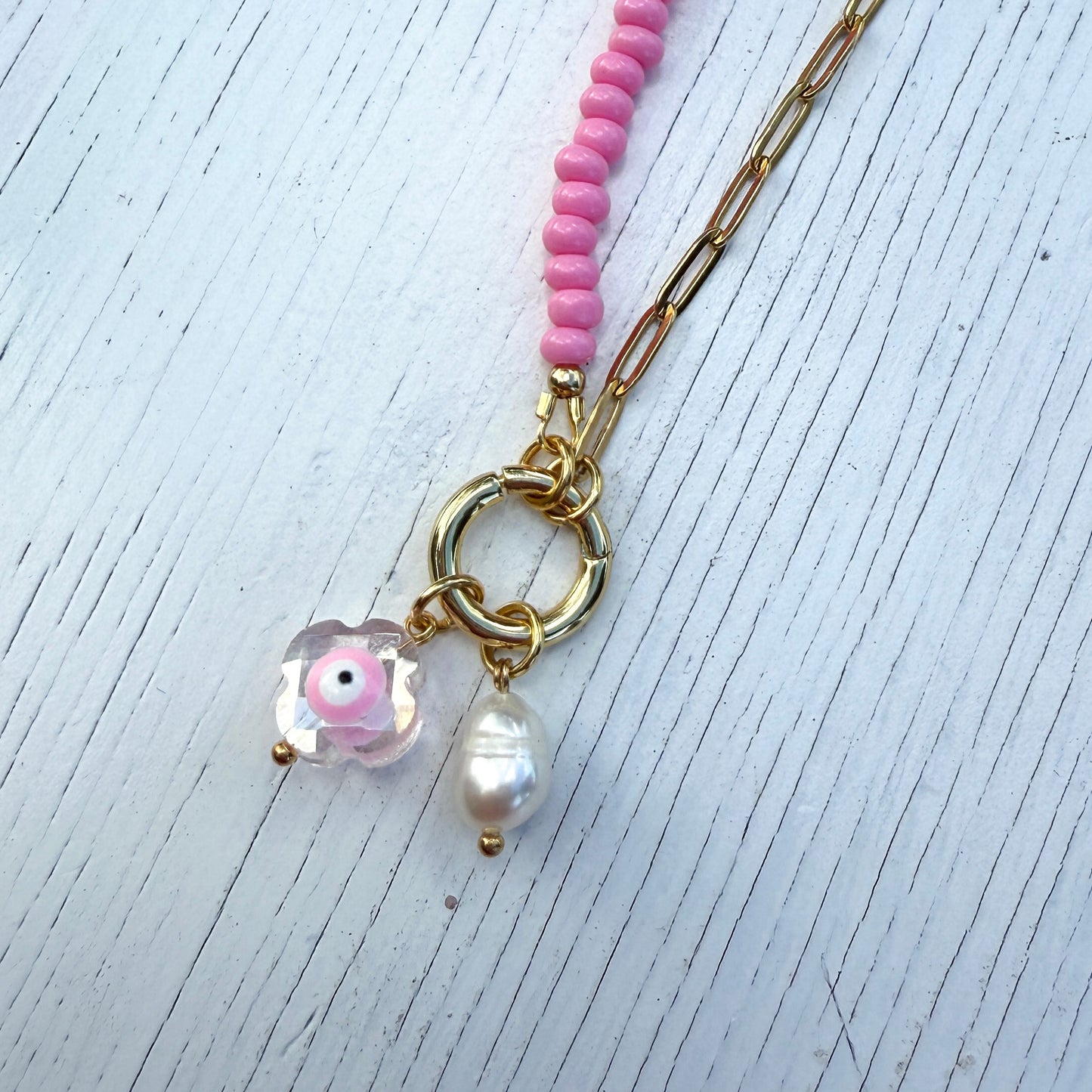 Half Bead Carabiner Chain