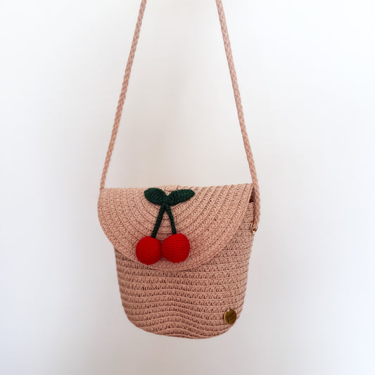Mini Straw Bag - Cherry