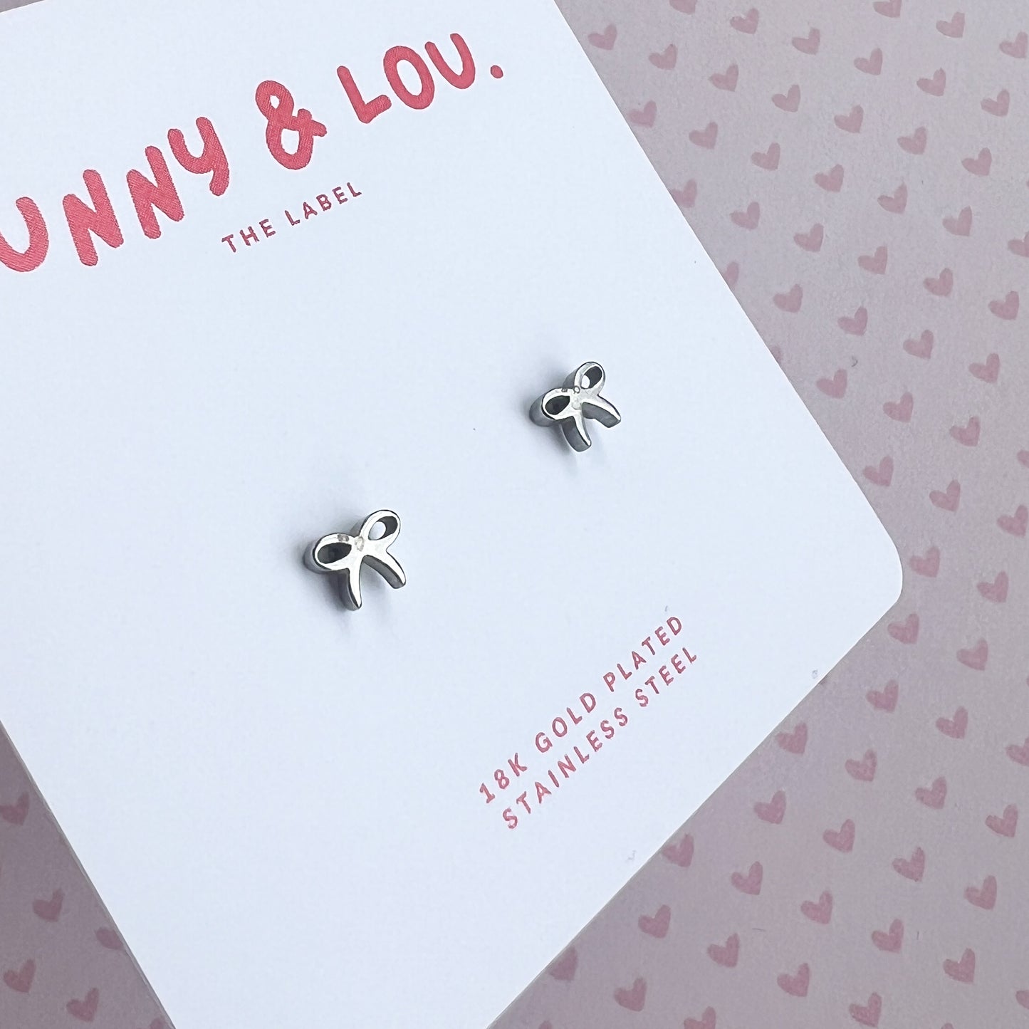 Bow Studs - 18k GP Stainless Steel