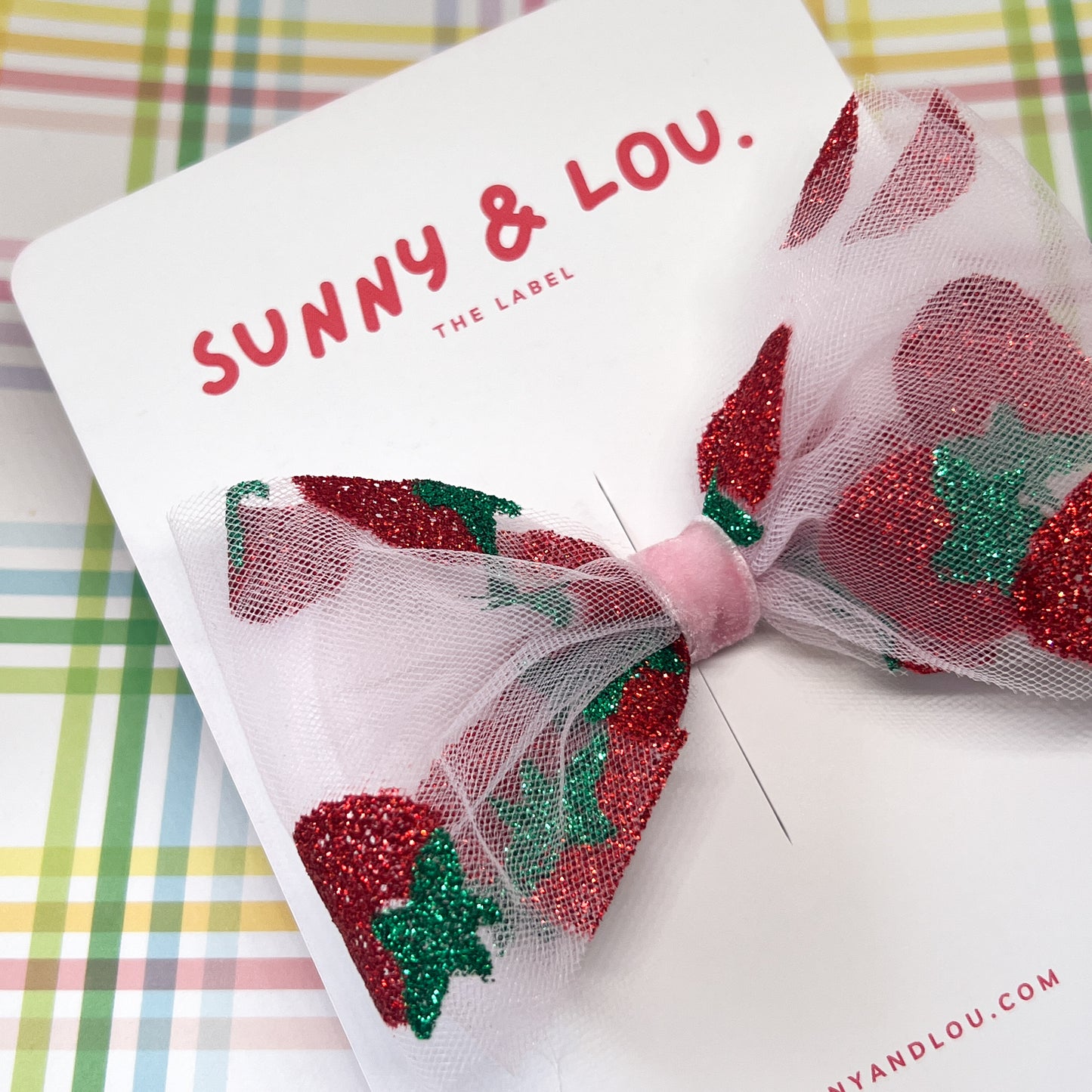 Strawberry Bow Clip