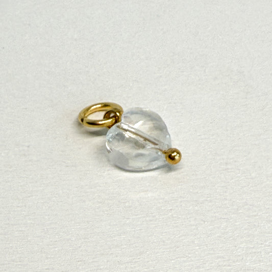 Glass Heart Charm - Clear