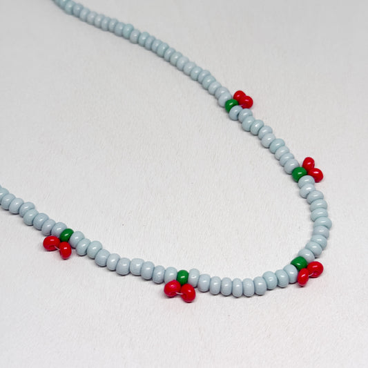 Cherry Necklace - Blue
