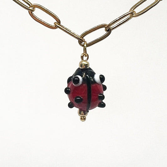 Ladybug Glass Charm