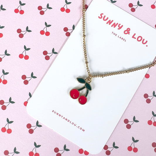 18k GP Cherry Necklace