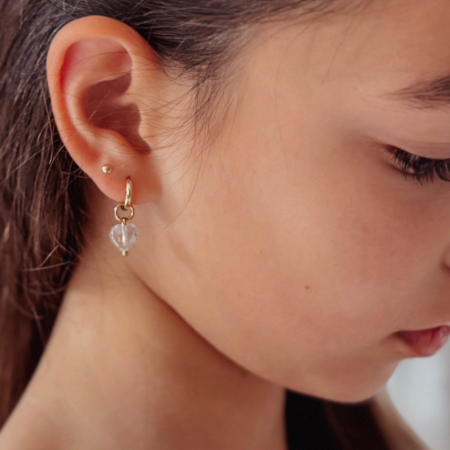 18k GP Charm Hoops