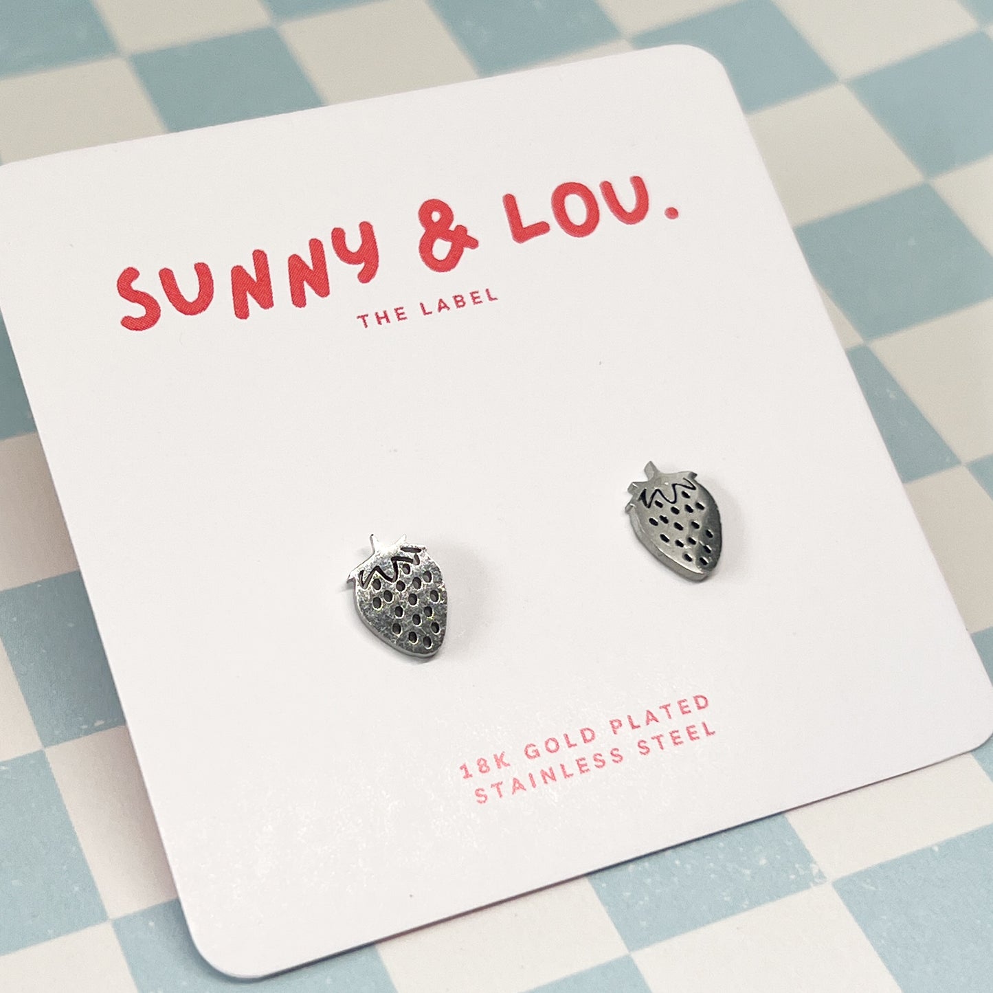 Strawberry Studs - 18k GP Stainless Steel