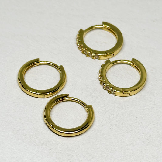 18k GP Charm Hoops