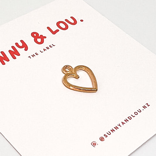 Gold Heart Alloy Charm