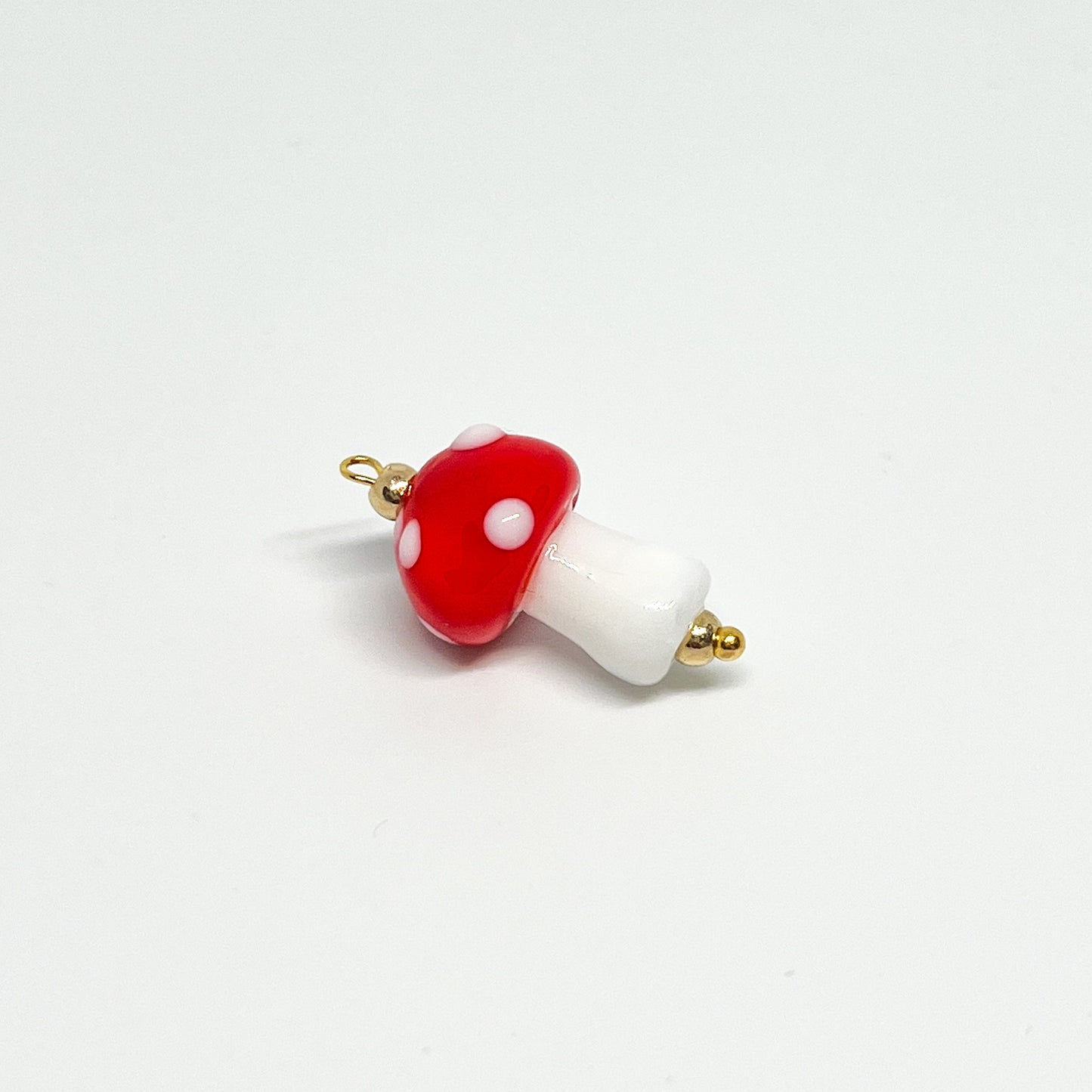 Toadstool Glass Charm - Red