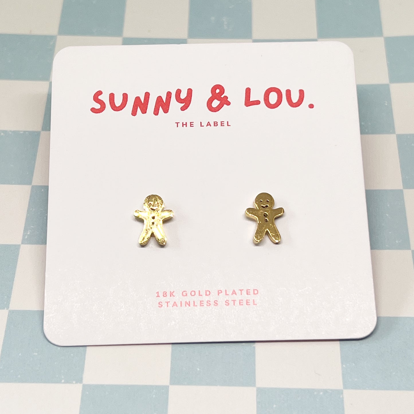 Gingerbread Studs - 18k GP Stainless Steel