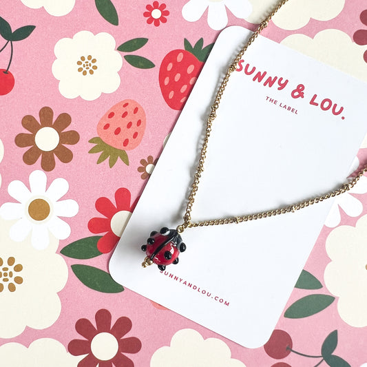 18k GP Ladybug Necklace