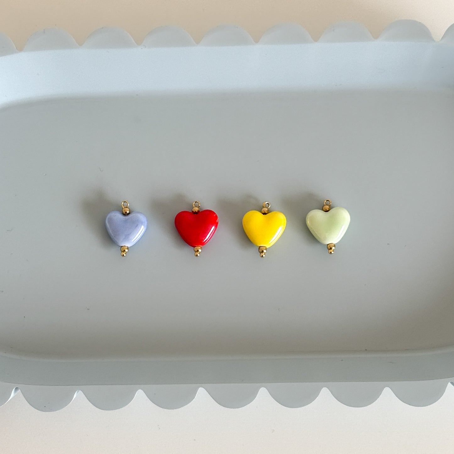 Ceramic Heart Charms