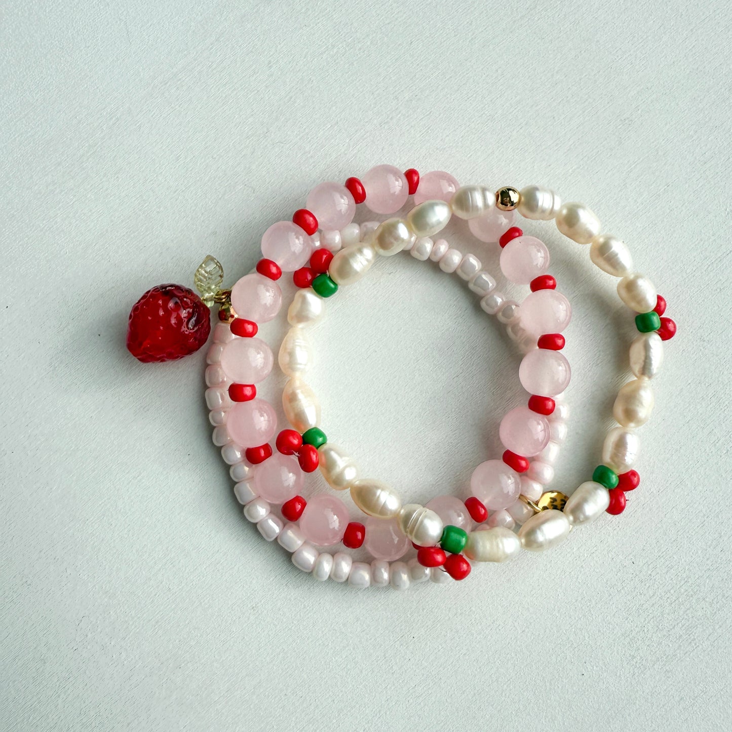 Glass Cherry Stacking Bracelet