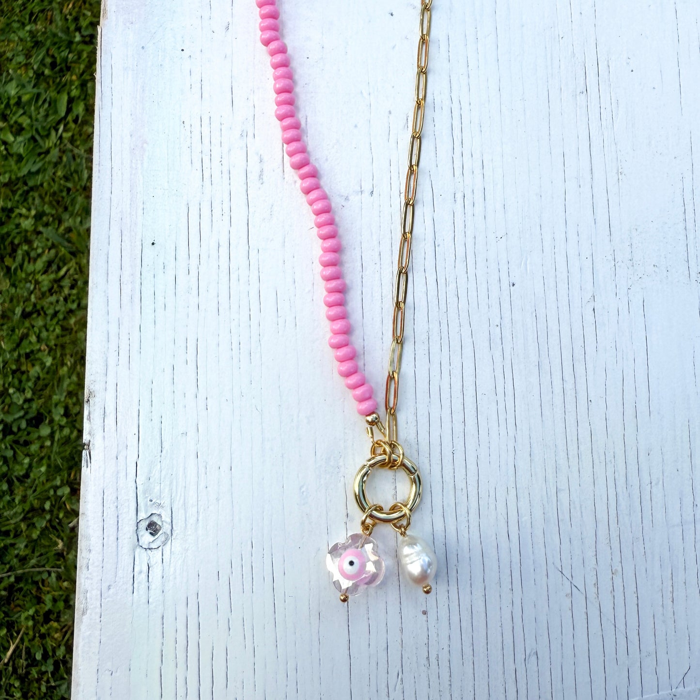 Half Bead Carabiner Chain