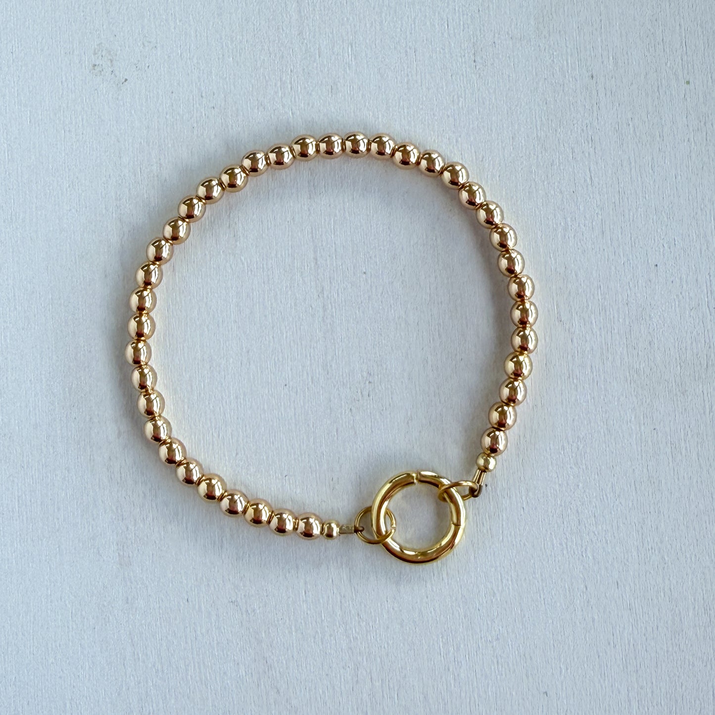 Gold Beaded Carabiner Bracelet