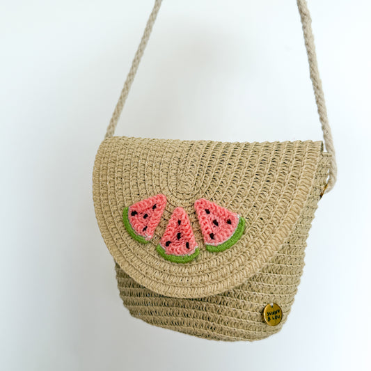 Mini Straw Bag - Watermelon