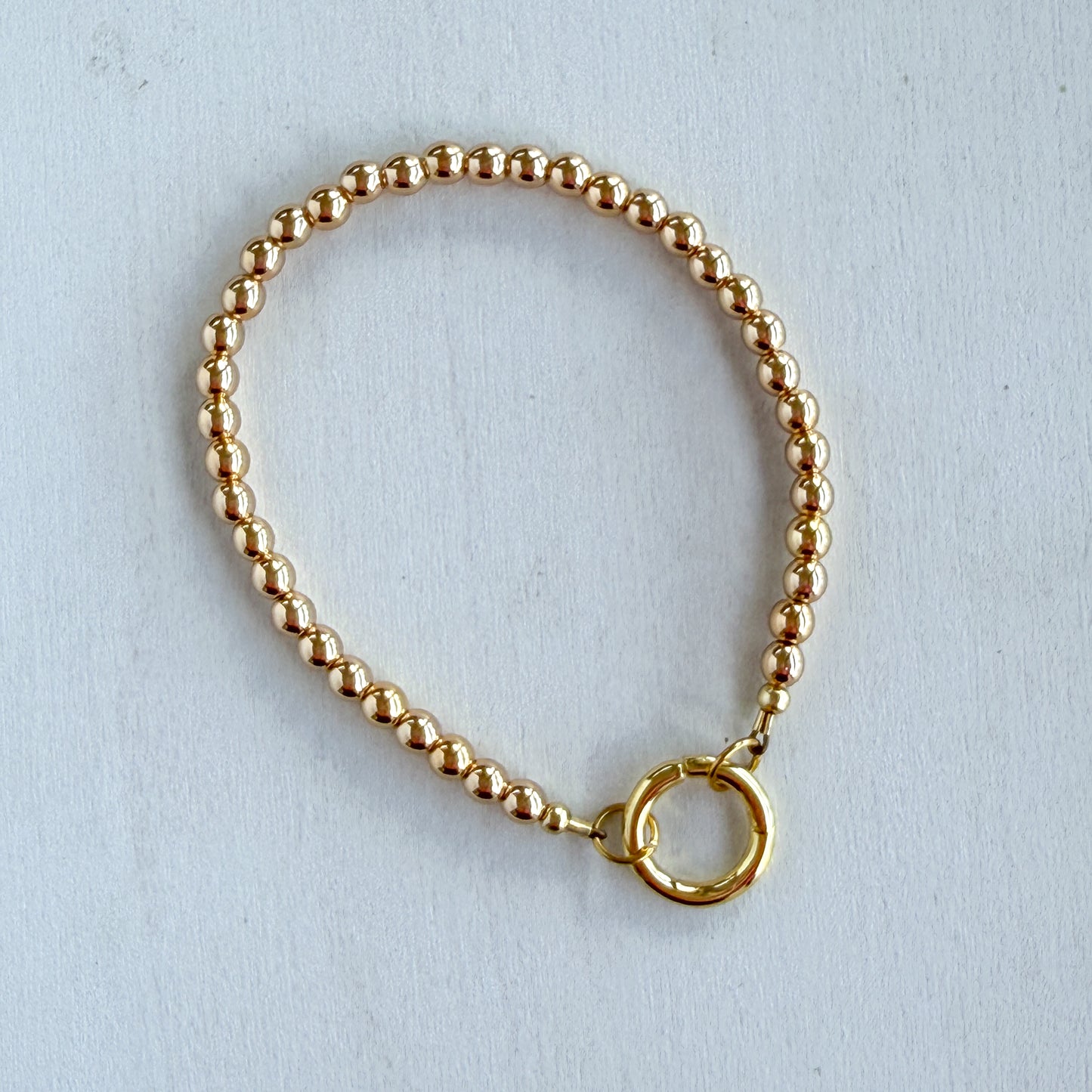 Gold Beaded Carabiner Bracelet