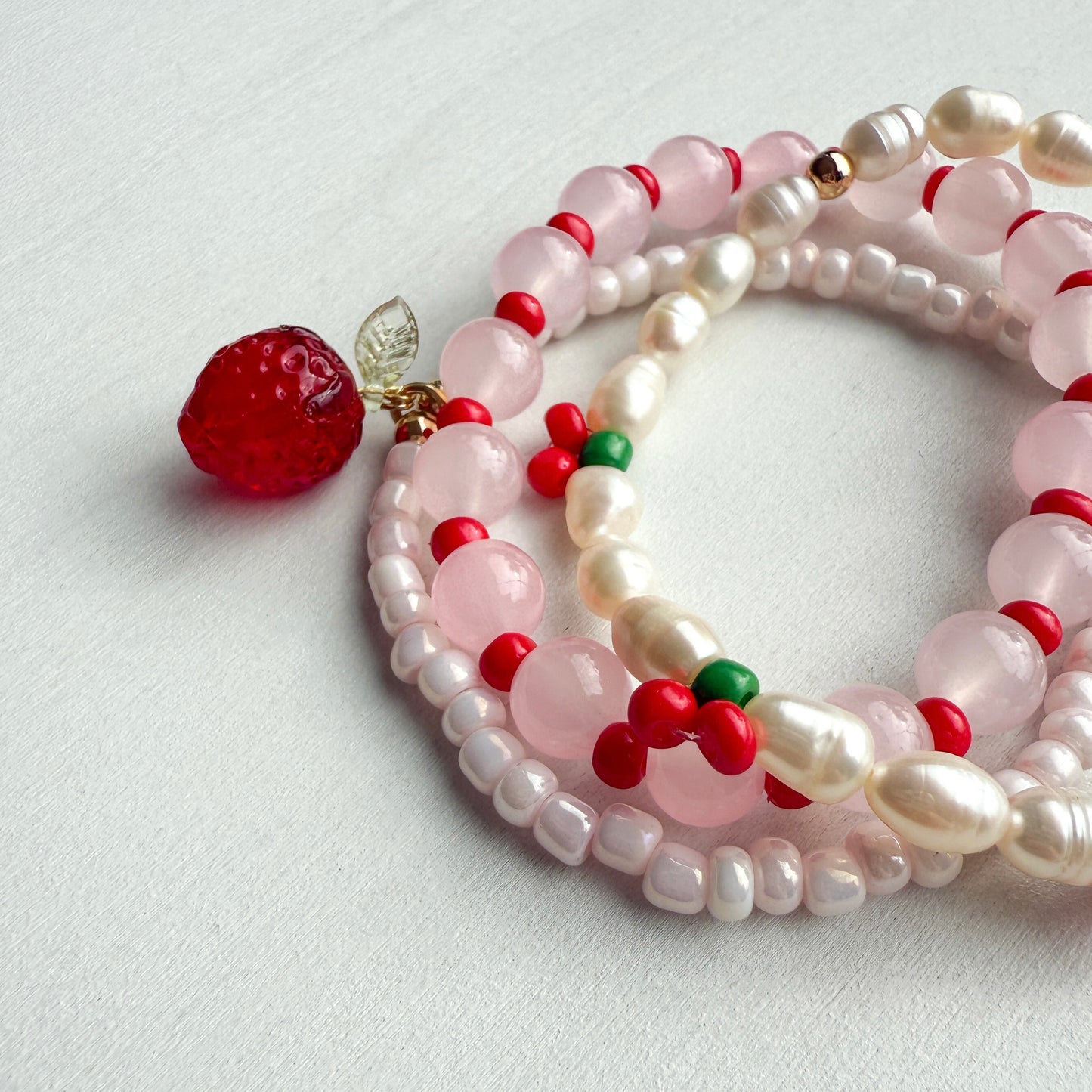 Glass Cherry Stacking Bracelet