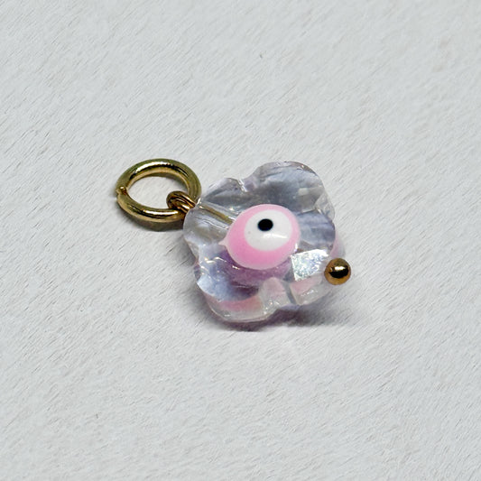 Glass Evil Eye Clover Charm