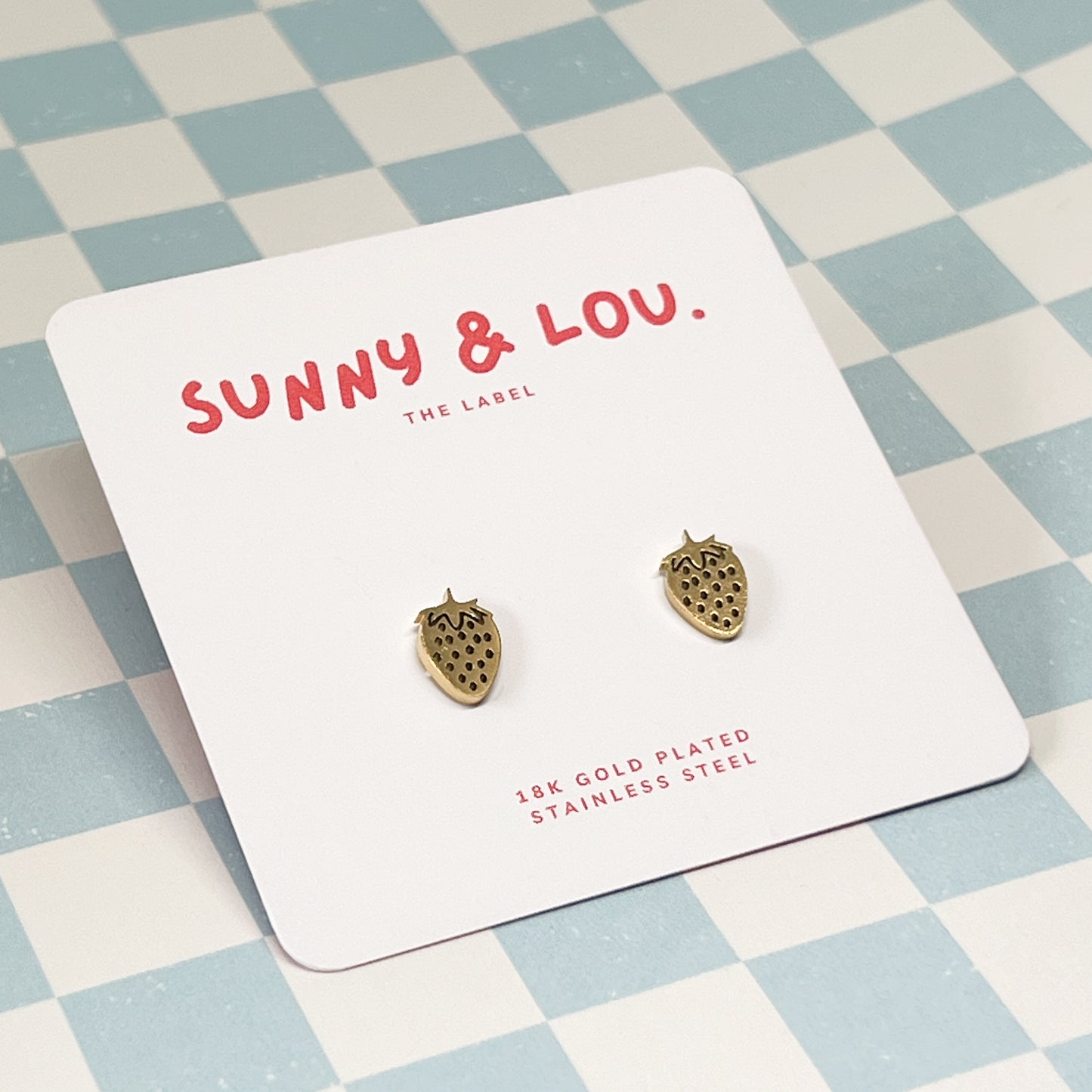 Strawberry Studs - 18k GP Stainless Steel