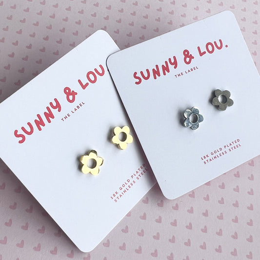 Daisy Studs - 18k GP Stainless Steel