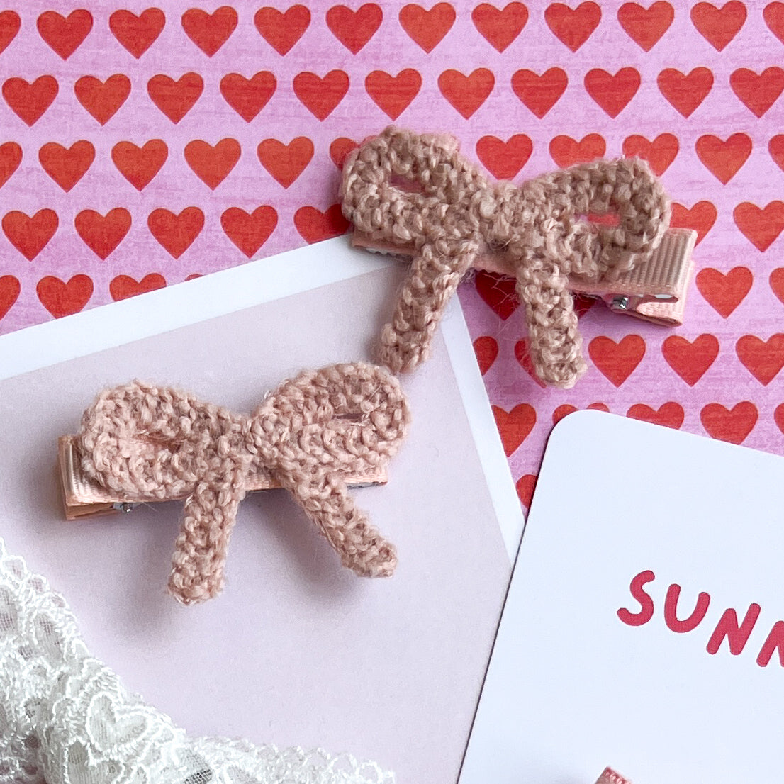 Knitted Bow Clips