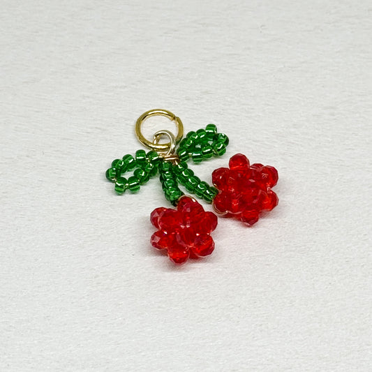 Beaded Cherry Charm