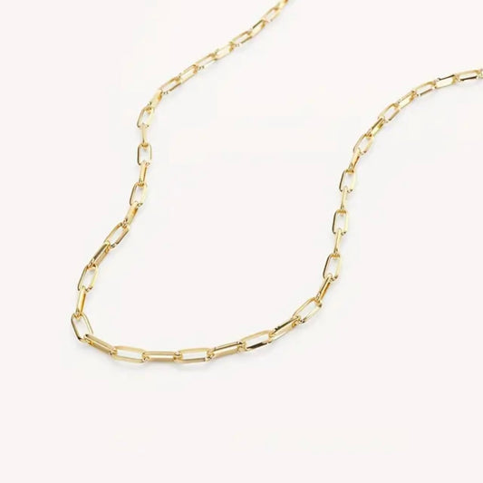 18k GP Dainty Paperclip Chain (40cm)