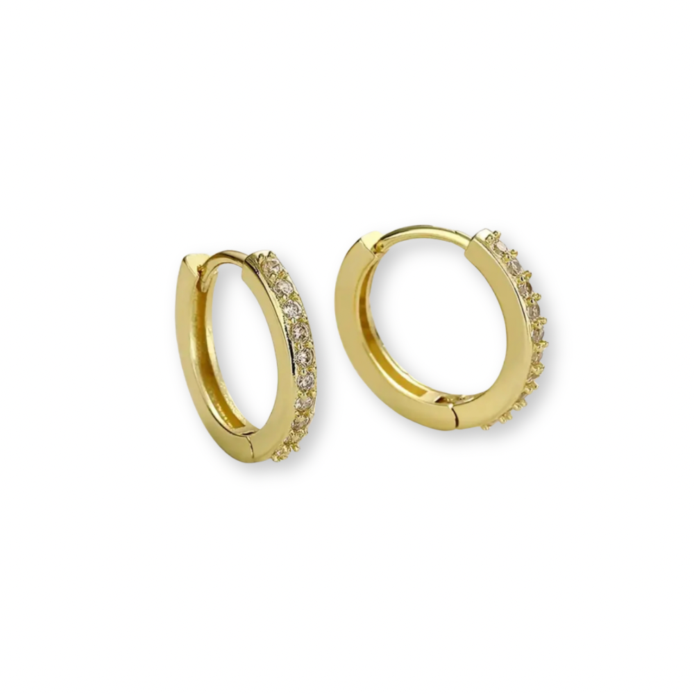 18k GP Charm Hoops
